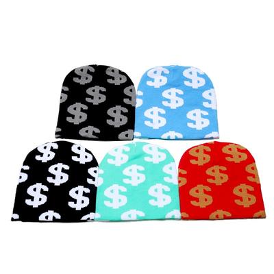 Chapéu de Tricô Quente Casual Y2k de Inverno com Símbolo de Dólar, Gorro de Esqui, Touca Skull Elástica Respirável, Chapéu de Hip Hop com Dados Adequado para Halloween