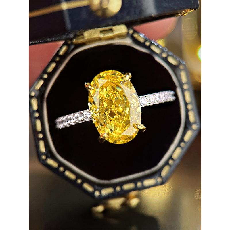 

Ювелирные изделия Xiancan 2021 Овальное сияющее кольцо: Серебро 925 пробы с бриллиантом высокой чистоты для женщин. Size 8