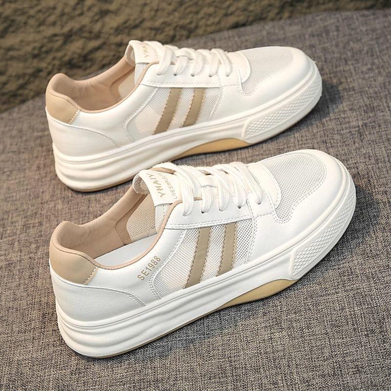 

Сетчатые дышащие маленькие белые туфли женские весенне-летние новые на толстой подошве повседневные спортивные женские туфли универсальная обувь 40 хаки