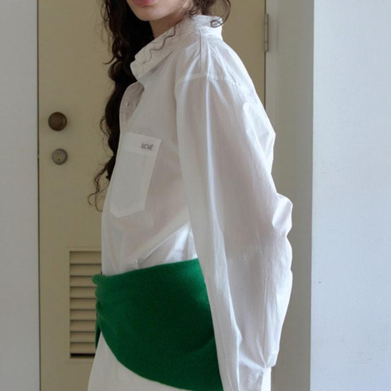 LCVE TRIANGLE WOOL MUFFLER_GREEN