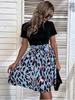 European & American Women's Fashion Print Patchwork Short Sleeve Dress 2023
