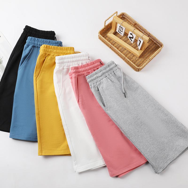 Korean Casual High Waist Cotton Terry Shorts - Parent-Child Summer Style