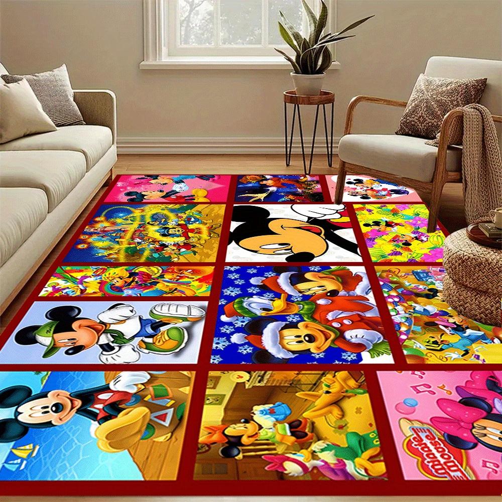1 pezzo Topolino e Minnie-(32)_01 Tappeto Area Tappeto, Camera da Letto e Sala Giochi Durevole, Resistente alle Macchie e Facile Da Pulire, Soggiorno