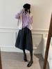 Elegant High-Waist Wool Blend A-Line Skirt - Autumn/Winter Classic