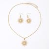 Explosive sun flame shape pendant jewelry set necklace earrings combination elegant style
