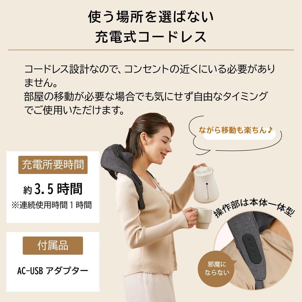 ATEX Neck Massager for and Trapezius Dark Large Massage Heated Hot Made in Makes a Great Gift AX-HP165dg Hands-Free Neck, Shoulders, Muscles, Gray,