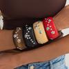 DIEZI Ethnic Bohemian 4 Colors Round Wood Wide Bangles Bracelets For Women Men Vintage Flower Turquoise Bangles Jewelry New