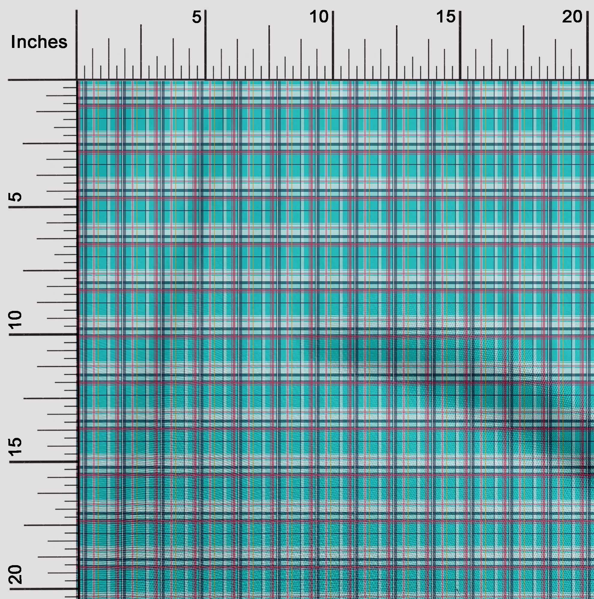 

OneOone Cotton Flex Fabric Madras Check Print Тканина на ярди шириною 40 дюймів 42 Inch - Viscose Chiffon бірюзові зелений колір