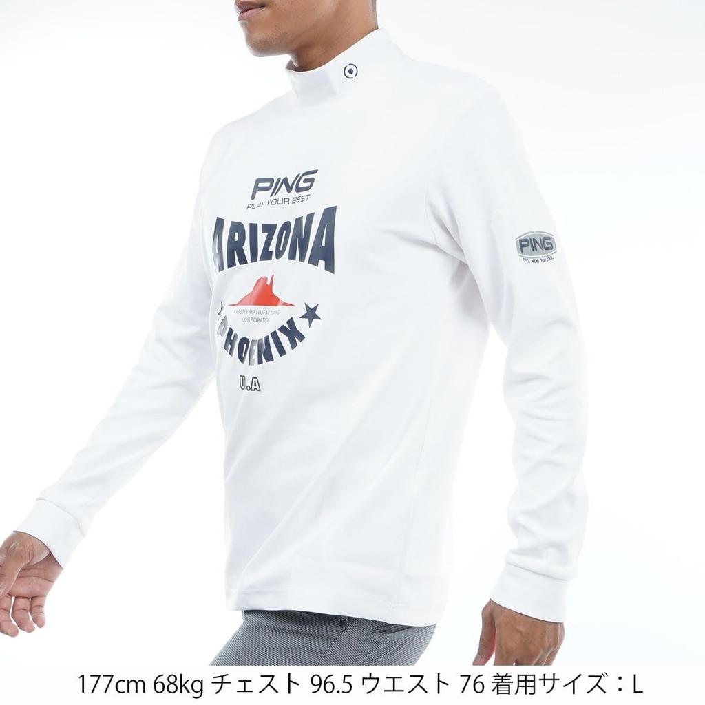 Ping Apparel Men's Long Sleeve High Neck Shirt (PHOENIX Logo, Stretch) / Golf Undershirt / 621-3269803 030_White L