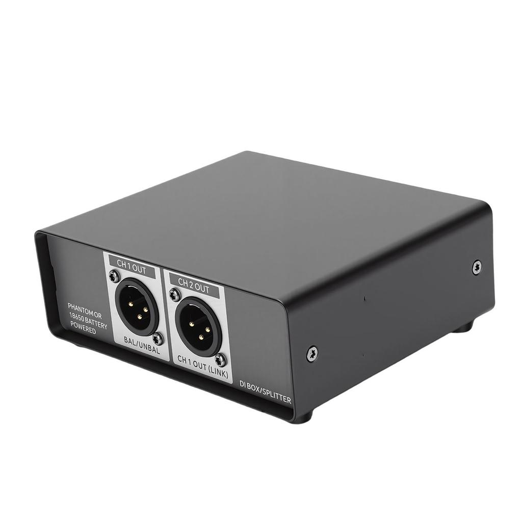Active DI Box 2 Channel to Balanced XLR Output Multifunction Direct Box for Stage Guitar DJ Controller