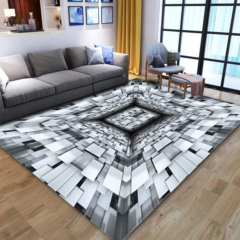 3D Stereo Vision Large Size Carpet Floor Mat Living Room Bedroom Decorative Floor Mat Absorbent Anti-slip Floor Mat Home Decor