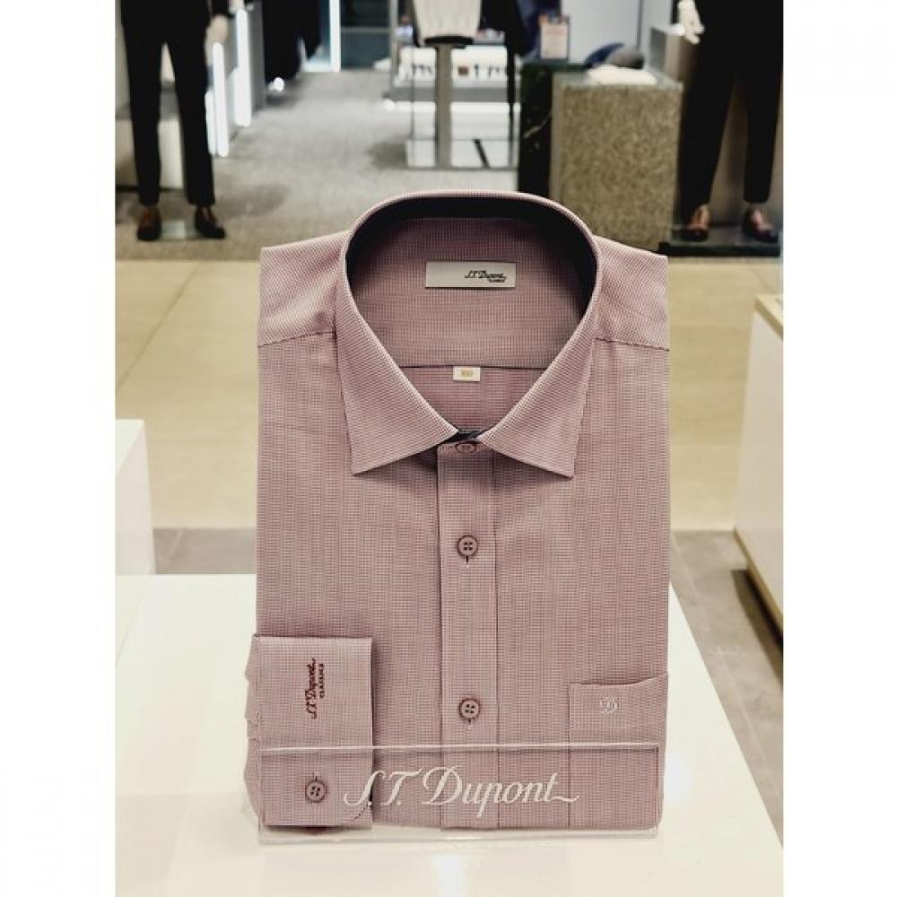 S.t. Dupont Soft Touch Colored Dobby Fabric Regular Fit Long Sleeve Shirt Se4fm11ls108spu 95