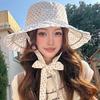 Ribbon Summer Sun Hat Lace Bucket Hat Portable Sunshade Hat  Outdoor