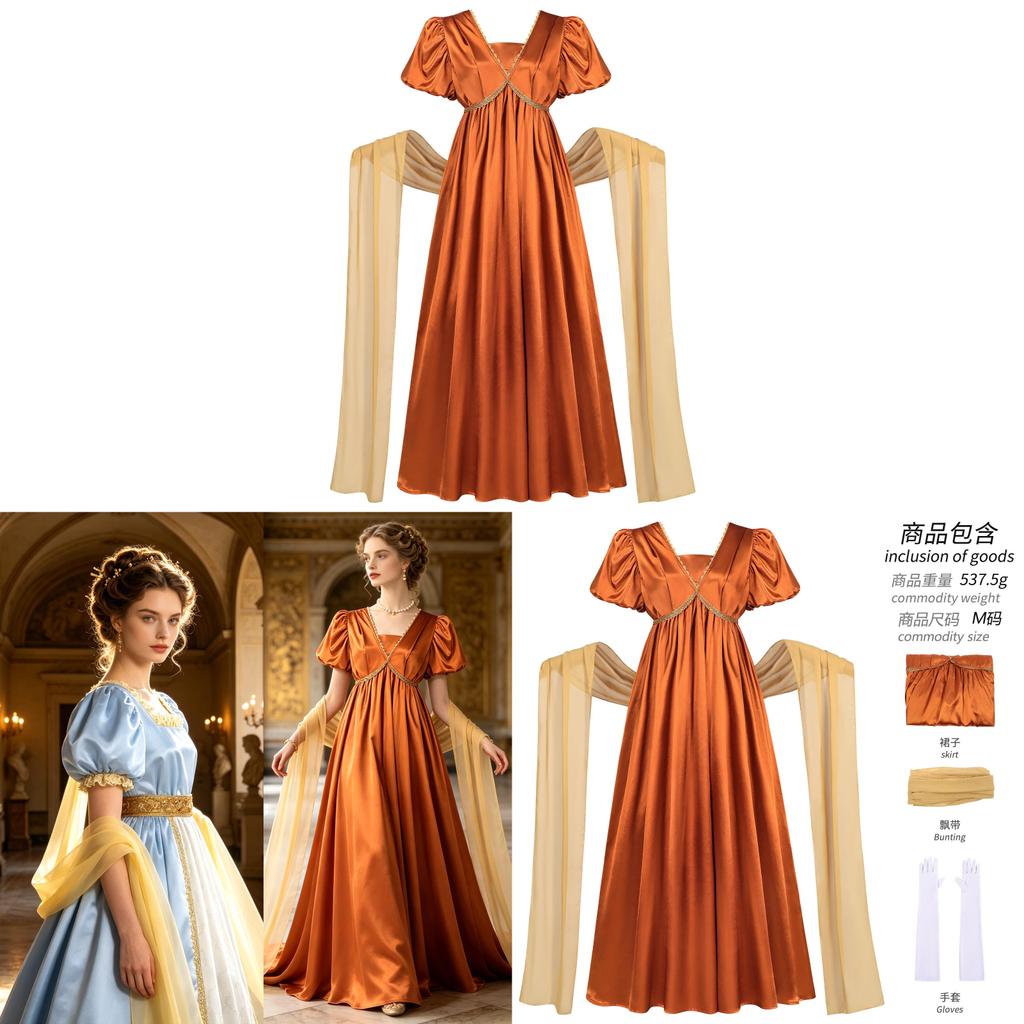 Midieval Fantasy Cosplay Dress With Linen Fabric For Stage Performances And Casual Events