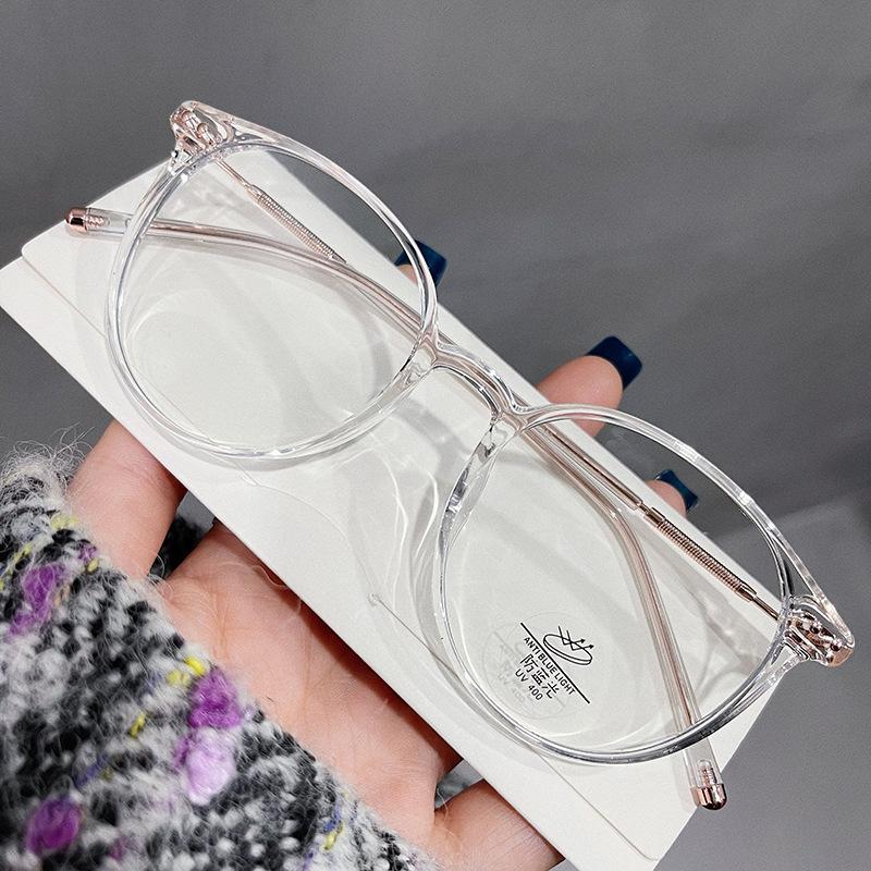 TR90 Anti Blue Light Unisex Round Myopia Glasses Metal Frame Optical Computer Eyeglasses Ultralight Nearsighted Eyewear