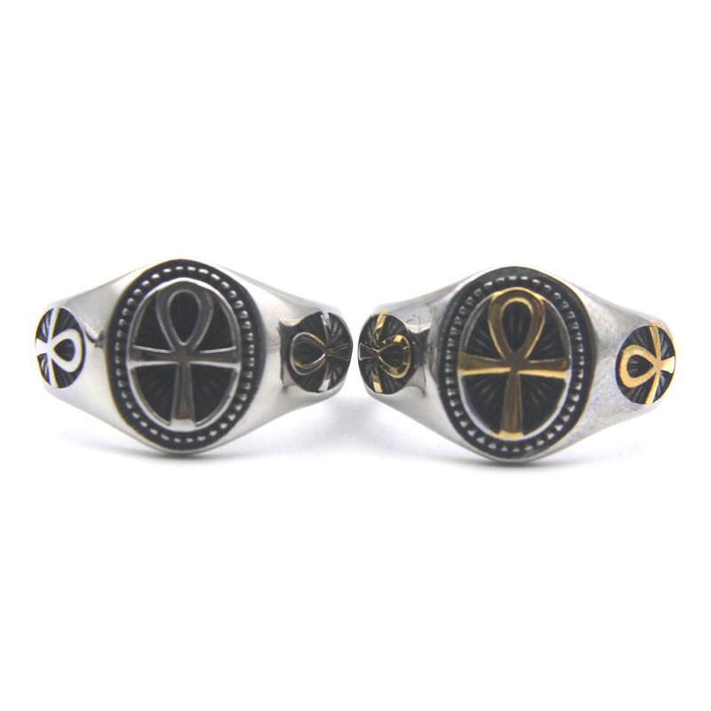 Solid Warrior Cross Ring 316L Stainless Steel Jewelry Punk Biker Style  Ring Size 7-13
