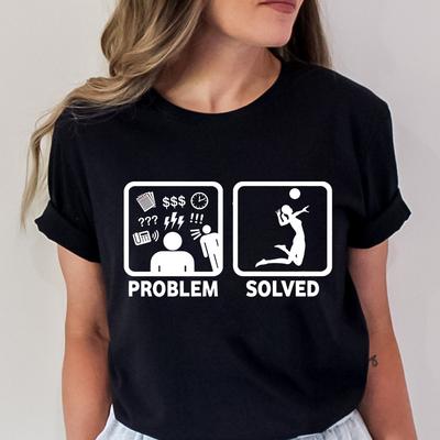 Lustiges Problem Volleyball Grafik T-Shirt Damen Sommerkleidung T-Shirt Kurzarm Volleyball Grafik Oberteile Ästhetische Kleidung