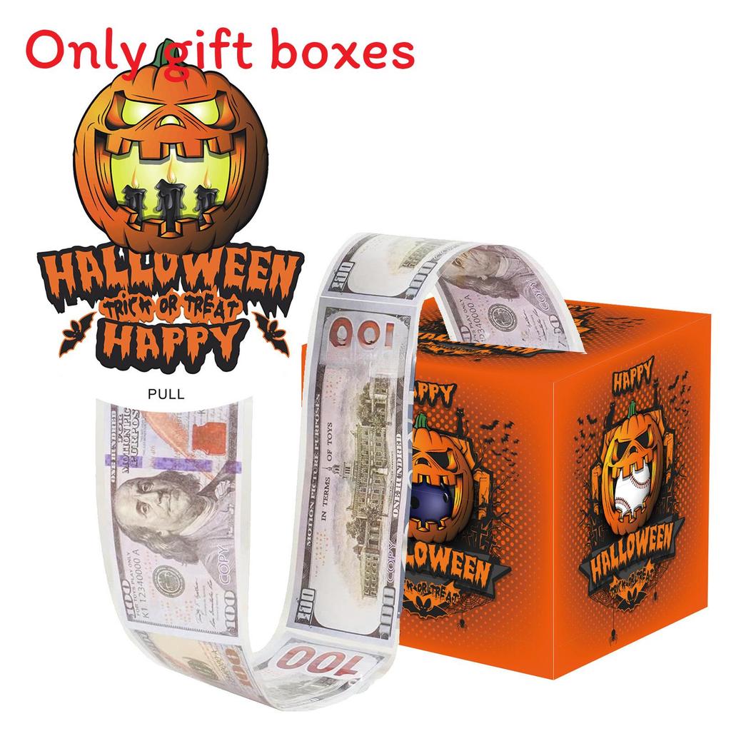 Gift Halloween Box Scene With Pumpkin Cat Castle Design For Festival Decor