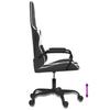 Gaming Chair with Massage Function Black and White Faux Leather