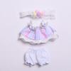 Flower Dress Sitting Labubu Cloth Rose 17cm Plush Dolls Clothes  Children Gift