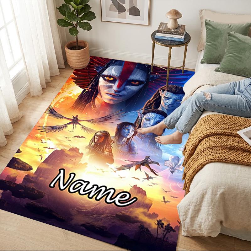 Tappeto Personalizzato con Nome e Avatar Mondo Soggiorno Antiscivolo Morbido Tappeto per Camera da Letto Sala Giochi Divano Ufficio Decorazioni per la Casa Zerbino