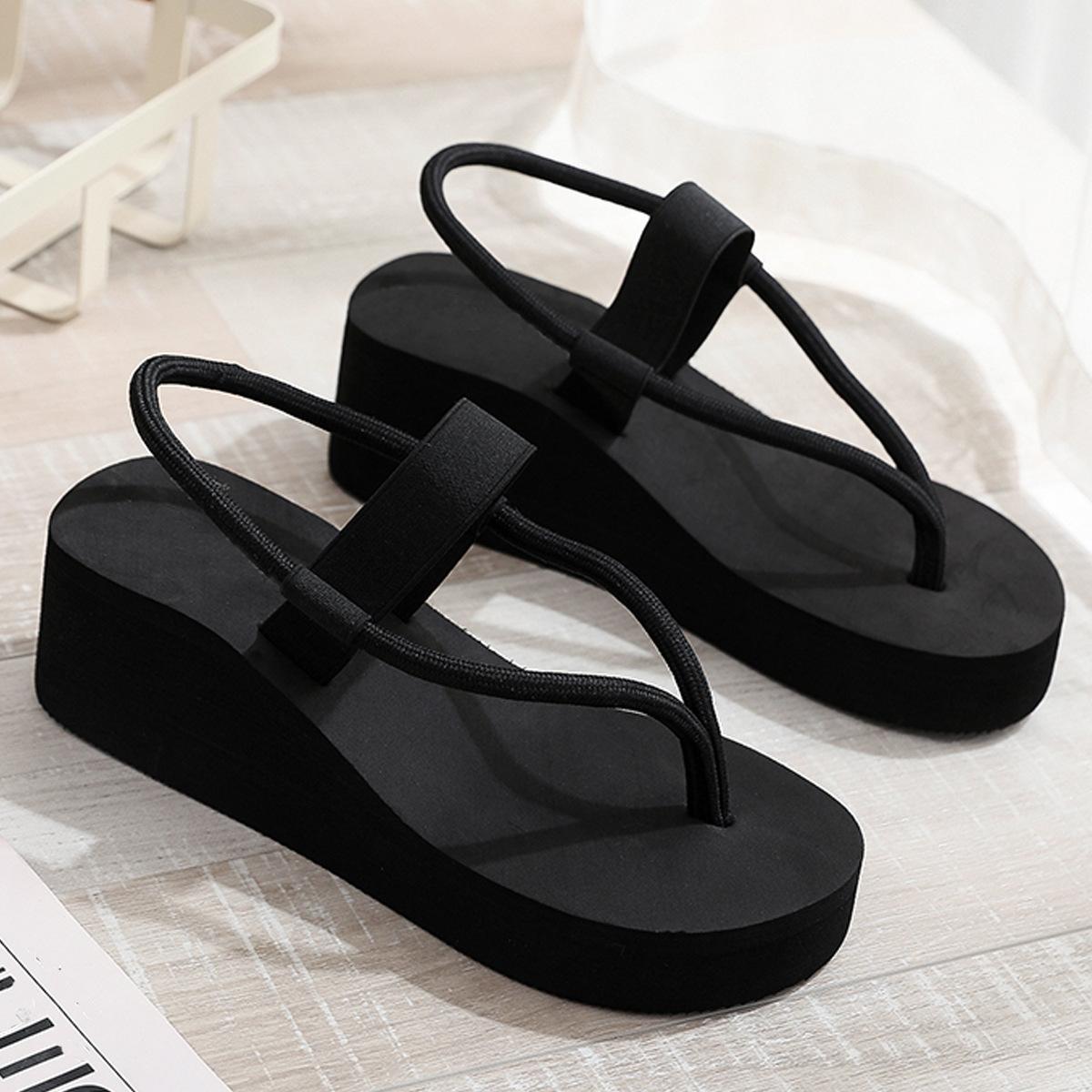 

Fashion Women Leisure Wedges Sandals Summer Platform Shoes Light Weight Soft EVA Sole Girls Beach Street Flip Flops Plus Size 41 Sandal 41
