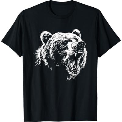Ögrizzly Grizzly Graphic T-Shirt - Unisex-Adults, Kids - Black - Small - Short Sleeve