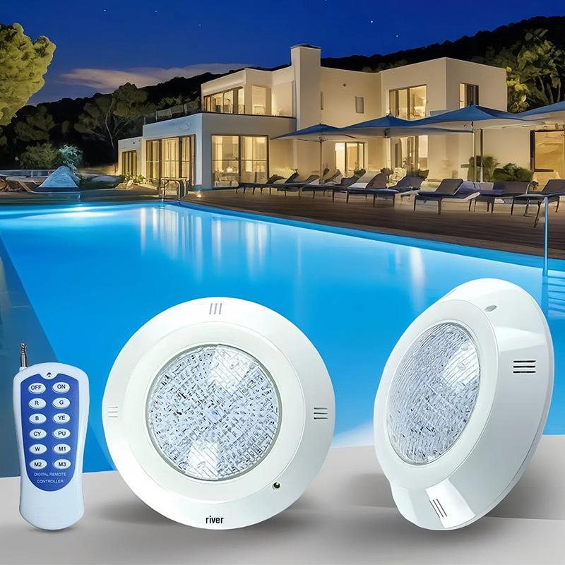 LED Outdoor Wall-Mounted Underwater Light, RGB Remote Control, IP68 Waterproof for Pool and Pond Landscapes