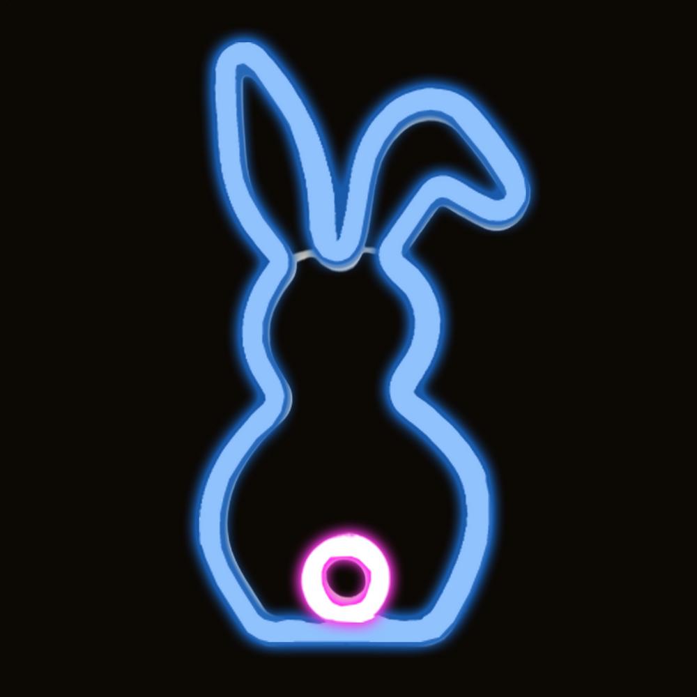 Easter Bunny Tail Shape LED Neon Lights USB Charging Cartoon Spring Rabbit Lamp Desk Decor For Teen Kids Girls Boys