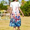 Women's Casual Cute Pattern Print Round Neck Midi Dress Basic Classic Outdoor Everyday Short Sleeve Loose Dress