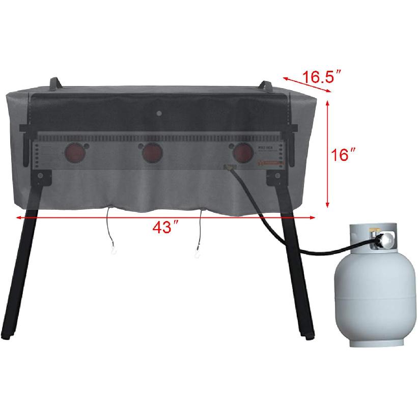 Patio Grill Cover for Camp Chef 3 Burner Stoves, Heavy-Duty Waterproof Grill Cover for PRO90, TB90LW, TB90LWG, TB90LWG15, DB90D, SPG90B, Hooks for