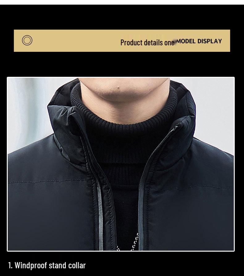 Men's Trendy Winter Cotton Padded Jacket - Korean Style Velvet Thickened Coat