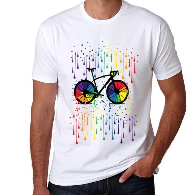 Herrenmode Bedruckte T-Shirts Top Rundhals Baumwolle Groß Locker Rundhals Kurzarm T-Shirts Herren
