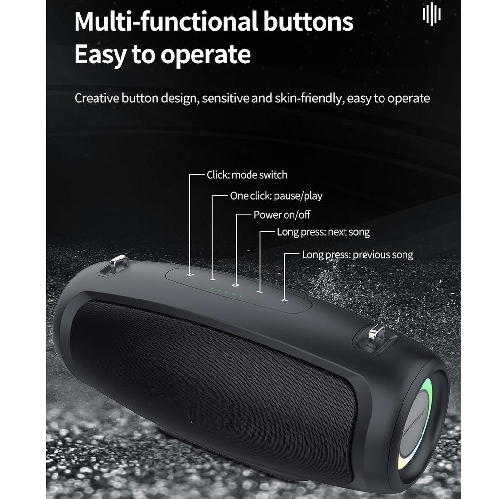 S37L 40W Altavoz Bluetooth Portátil Potencia de Salida Altavoz Bluetooth con Excelente Rendimiento de Graves Altavoz HIFI