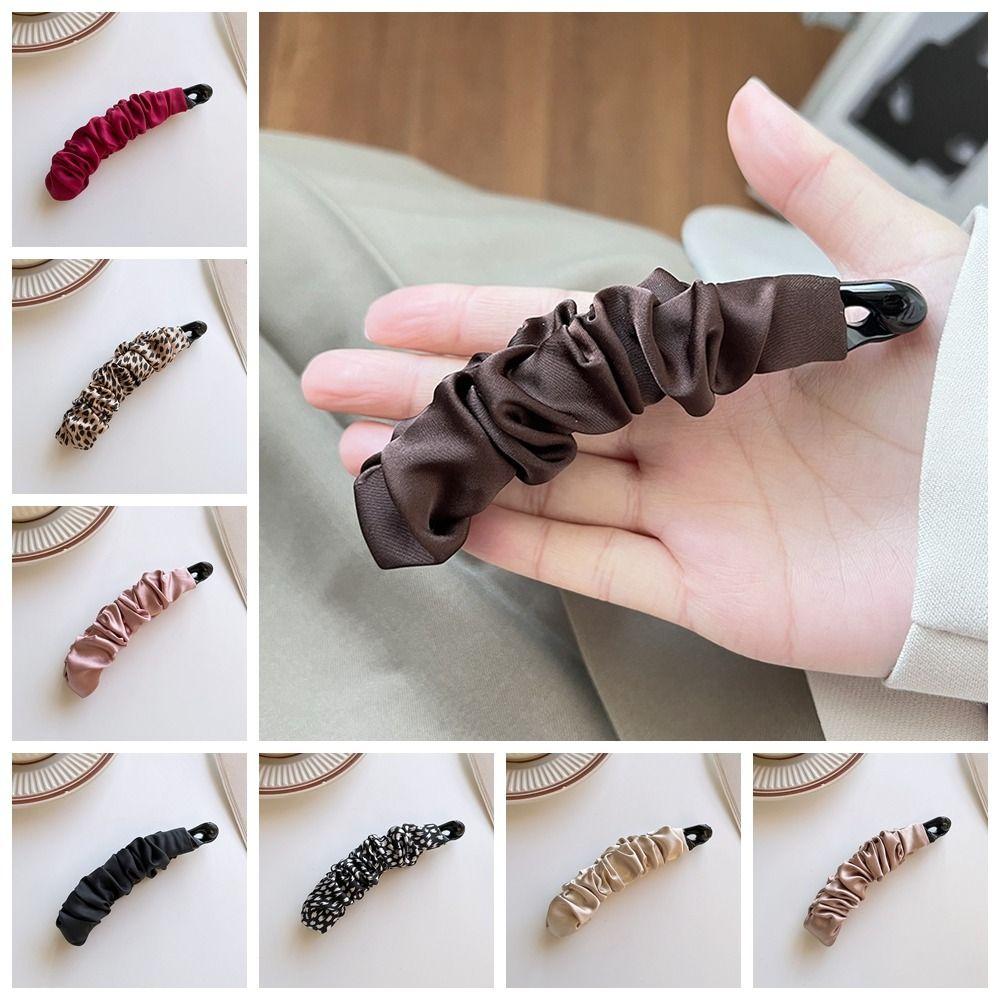 Hairpin Vertical Clip Korean Style Bowknot Hair Clip Cute Cloth Banana Clip  Women