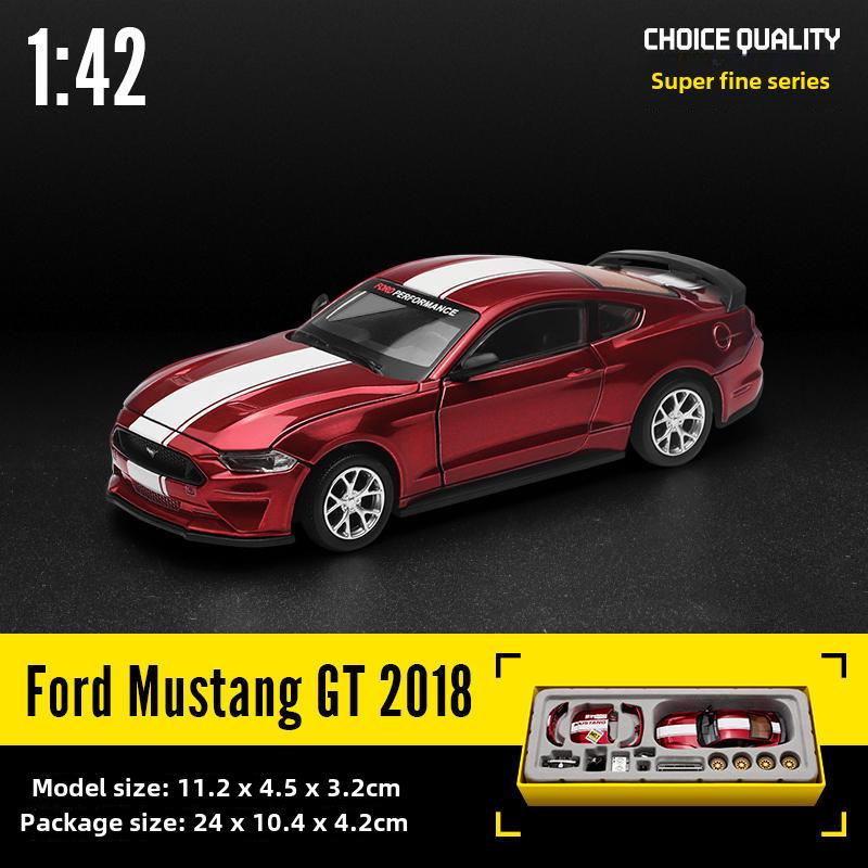 1/42 Ford Mustang GT Racing Model Car - CCA Color Amber Alloy, Assembly with Removable Parts, Modified Box Version