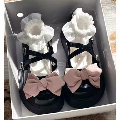 Fairy Platform Mary Jane Shoes Children Summer Versatile Sweet Feeling Bow Big Head Shoes Small Leather Shoes