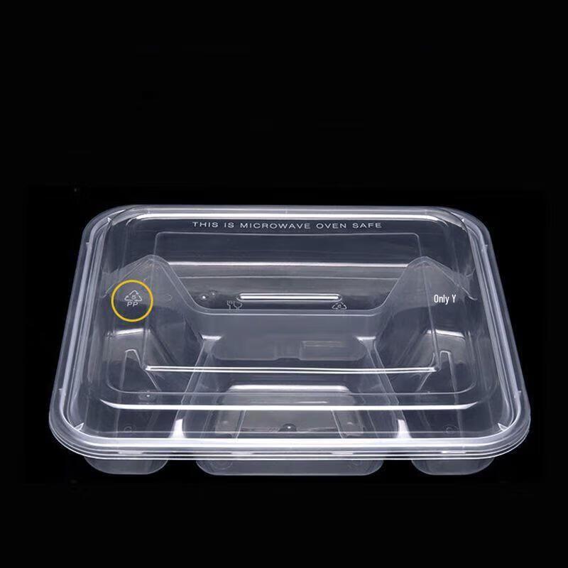 Disposable 5-Compartment Transparent Food Container