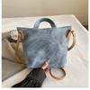 Decorative Hasp PU Shoulder Bag for women large capacity foldable bag women's bags