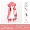 Cosplay Wig Project Sekai-Colorful Stage Feat Anime Wig Airi Momoi Pink Double Grab Chignon Synthetic Game Role Play Wig