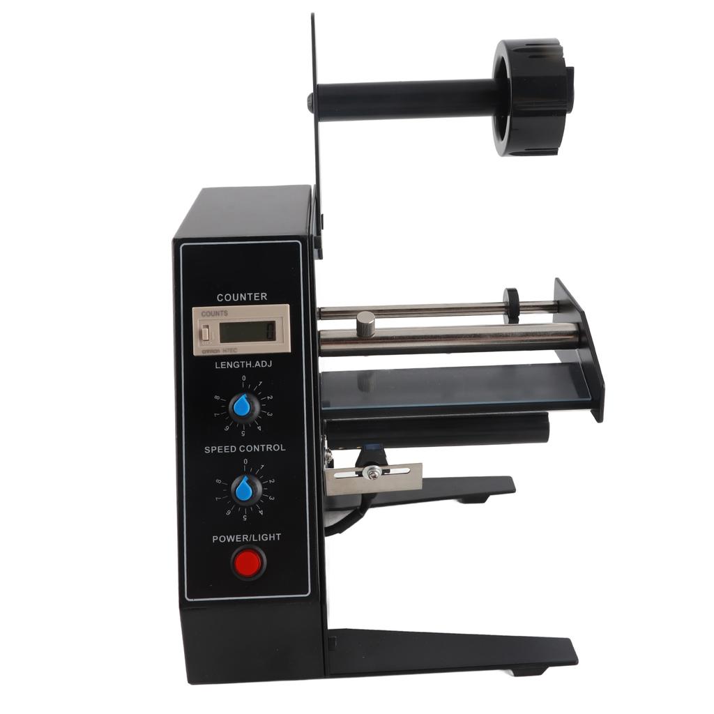 Etikettenspender Automatischer Etikettenrollenabwickler Digitalanzeige Einstellbare Geschwindigkeit Werkzeug US-Stecker 110V