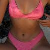 Women's Swimsuit Plaid Print Sexy Backless Seaside Vacation Split Bikini Suit Beachwear