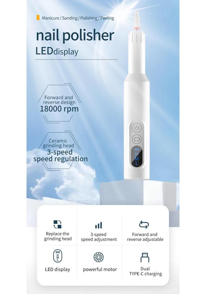 Electric Nail File & Polisher: Professional Cross-Border Manicure Grinder