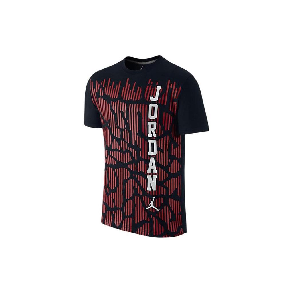 Jordan Burst Pattern Knit Short Sleeve T-Shirt Men Tops Black 719712-010