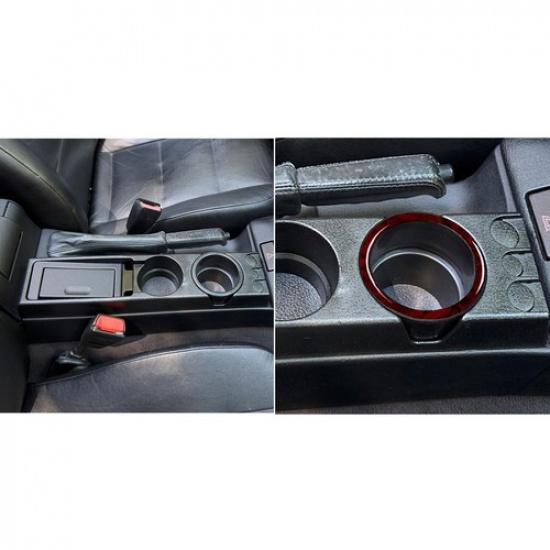 Red Wood Grain Water Cup Ring Trim For BMW 3 Series E36 94-96