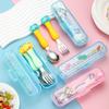 Portable Dinosaur Baby Children's Tableware Cartoon 304 Stainless Steel Spoon Fork Learning Training Chopsticks Fork Spoon Set