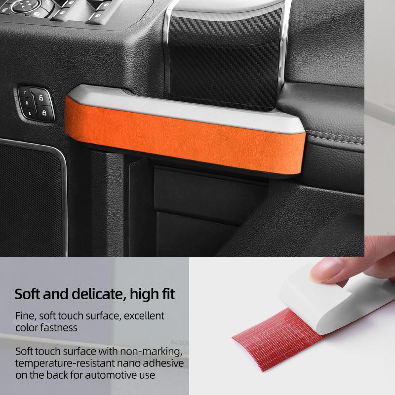 Betterhumz For Ford F-150 SVT Raptor 2015- Made of Alcantara Car Door Inner Handle Trim Sticker Tuning Decor 4PC Accessories