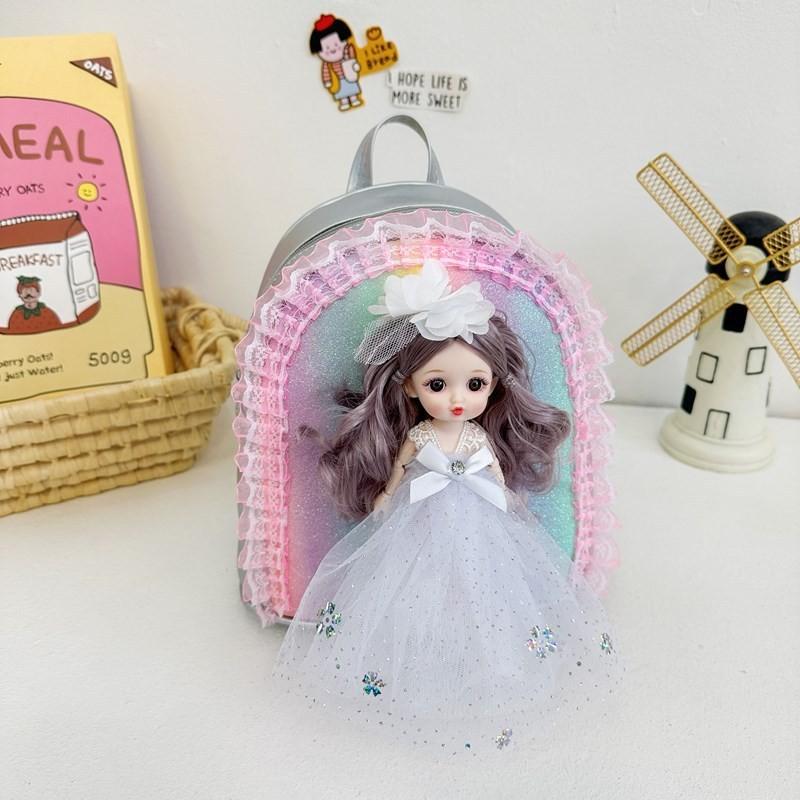 Cute And Fun Dual Shoulder Bag For Preschoolers With Breathable Design And Cartoon Patterns серебряный