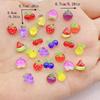 50Pcs New Cute Resin Small Strawberries, Cherries, Grape Fruits Flat Back Ornament Jewelry Making Manicure Hairwea