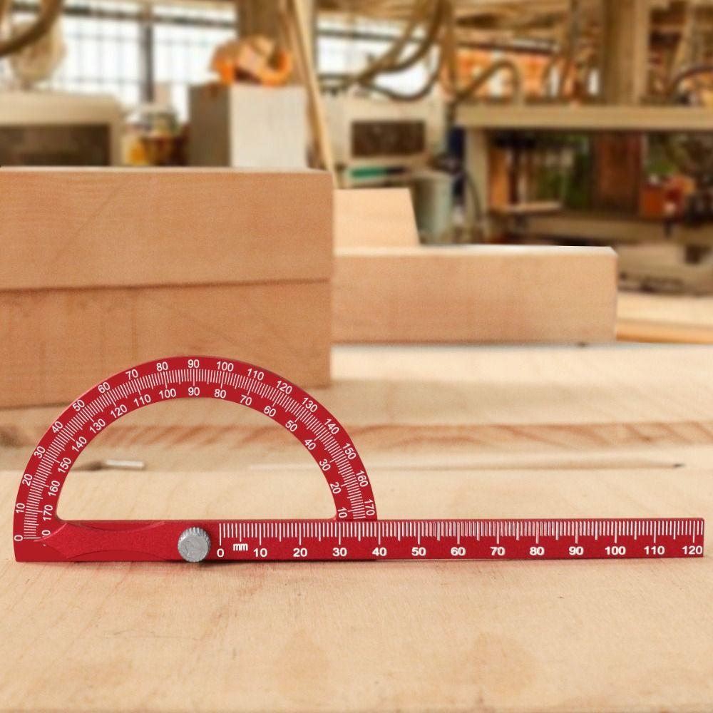 Aluminum Alloy Angle Marking Ruler High-precision 0-180° Angle Protractor Portable Adjustable Woodworking Ruler